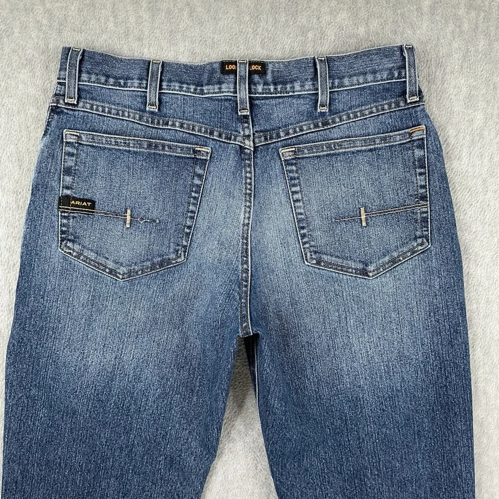 Ariat Jeans Men 32x30 (ACTUAL 32x29) Blue Rebar M3 Loose Blue Straight Workwear